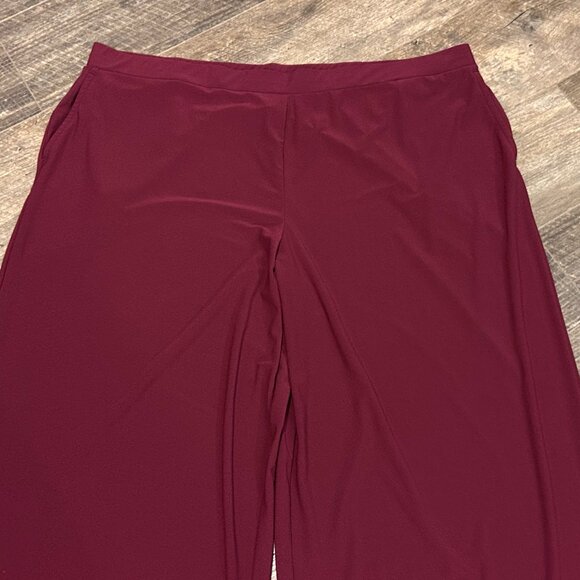 Susan Graver Every Day Textured Liquid Knit Wide-Leg Pants Red Size 3X ~EUC - Picture 5 of 15